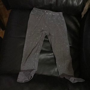 Nannette kids girls, gray and gold leggings with circles and stars gray size 6